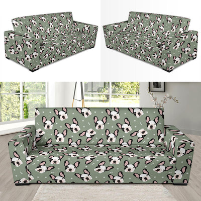 Boston Terrier Pattern Print Design 05 Sofa Slipcover