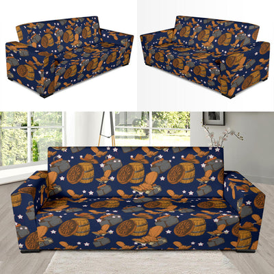 Cowboy Pattern Print Design 03 Sofa Slipcover