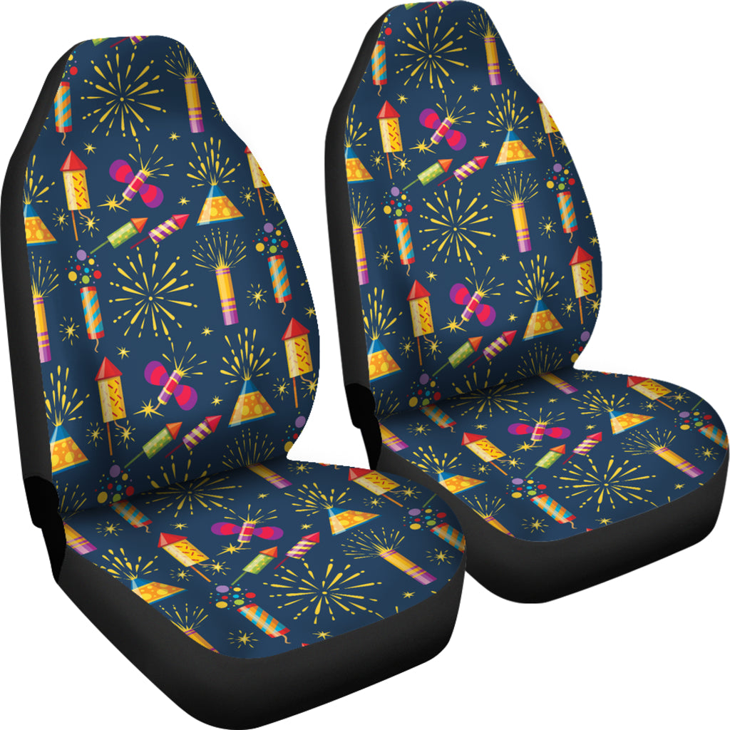 Firework Sparkling Rockets Print Design LKS306 Car Seat Covers