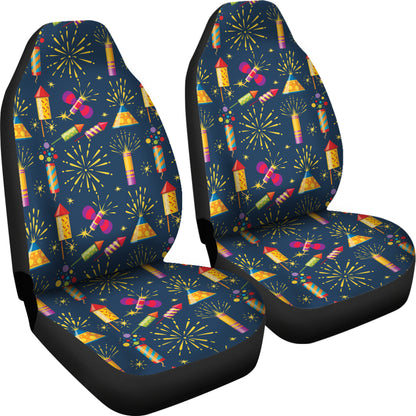 Firework Sparkling Rockets Print Design LKS306 Car Seat Covers