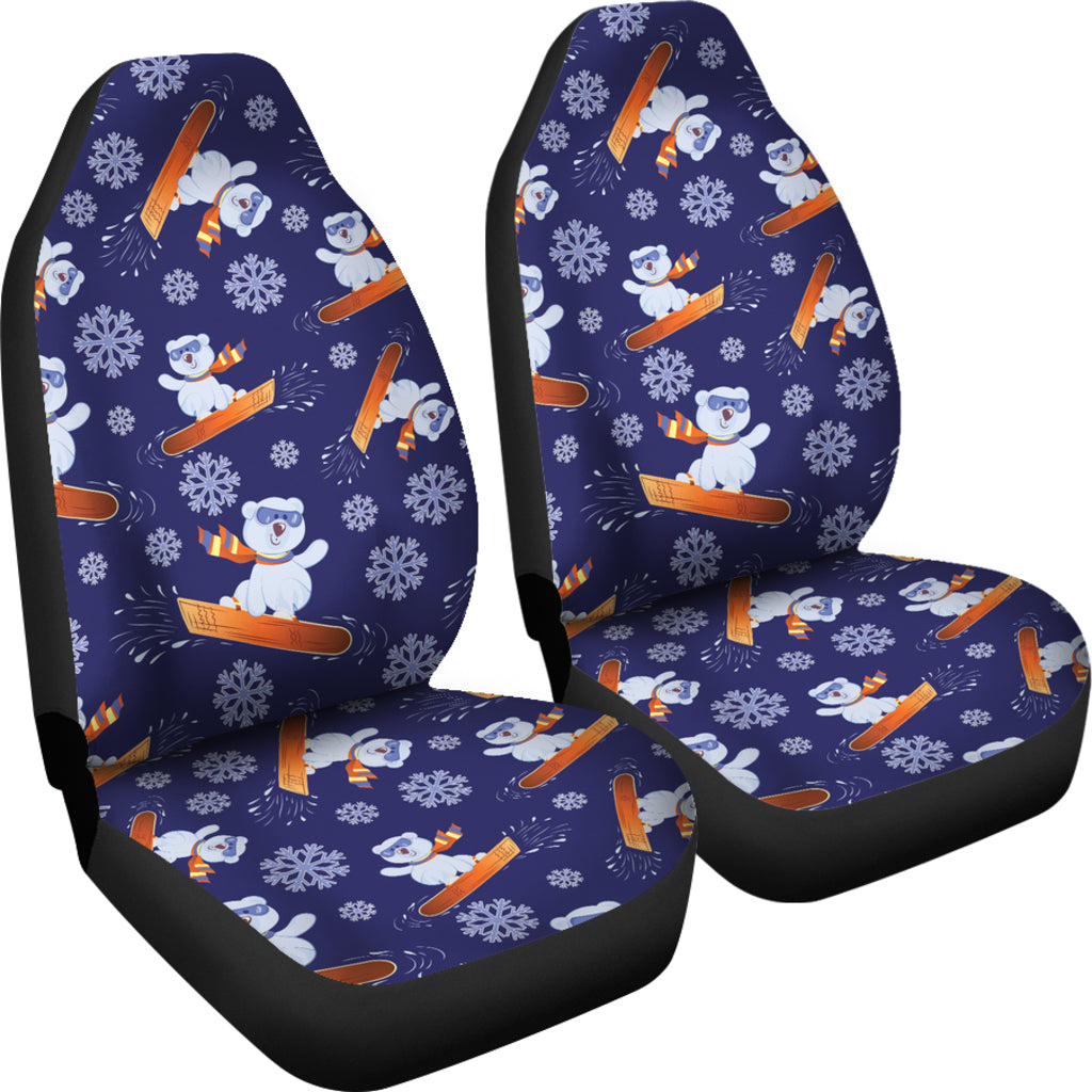 Snowboard Bear Print Design LKS305 Car Seat Covers
