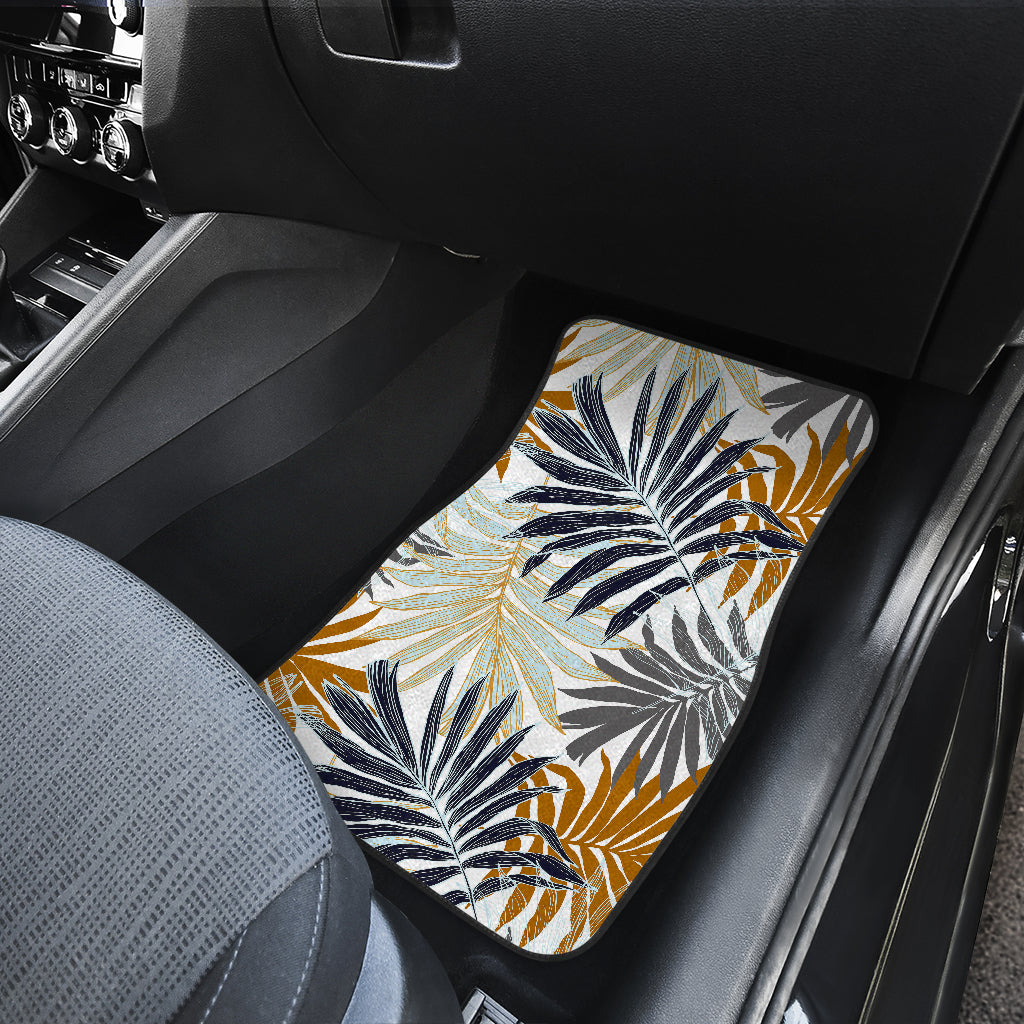 Colorful Tropical Palm Leaves Car Floor Mats Front Back