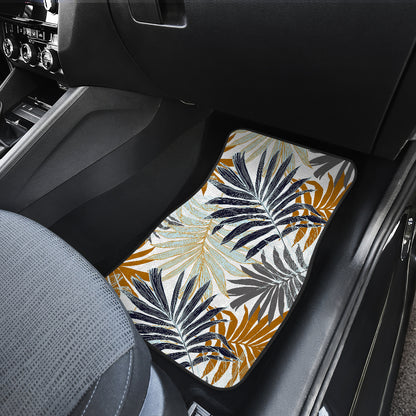 Colorful Tropical Palm Leaves Car Floor Mats Front Back