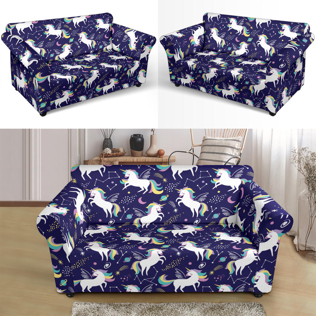 Unicorn Print Design LKS305 Loveseat Couch Slipcover