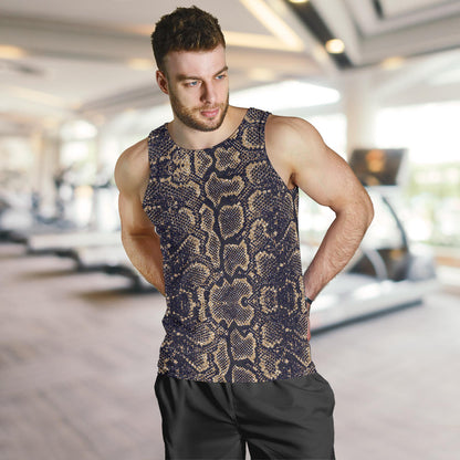 Snake Skin Pattern Print Men Tank Top