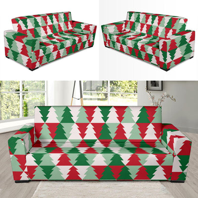 Christmas Tree Pattern Print Design 01 Sofa Slipcover