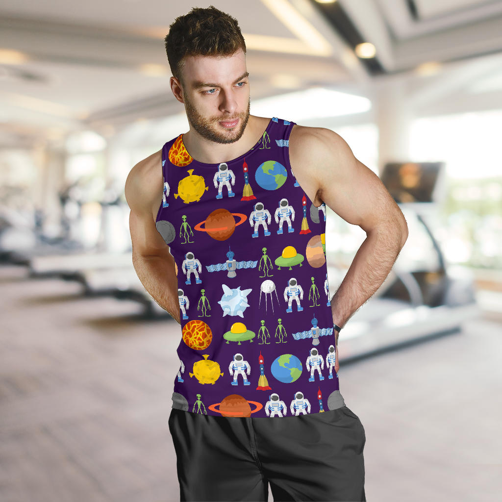 Alien Astronaut Planet Men Tank Top