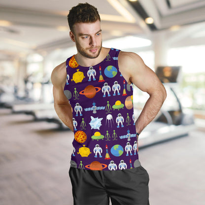 Alien Astronaut Planet Men Tank Top