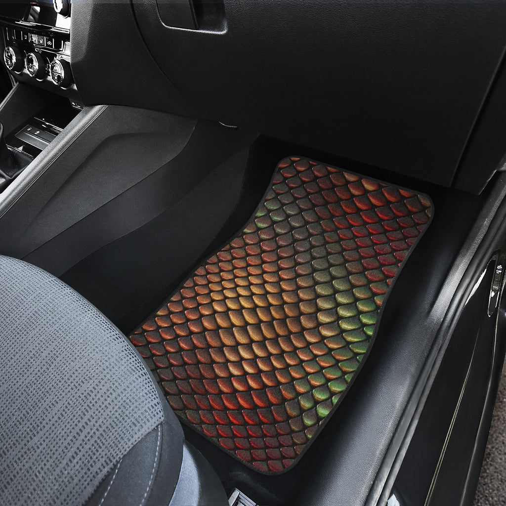 Snake Skin Colorful Print Car Floor Mats Front Back