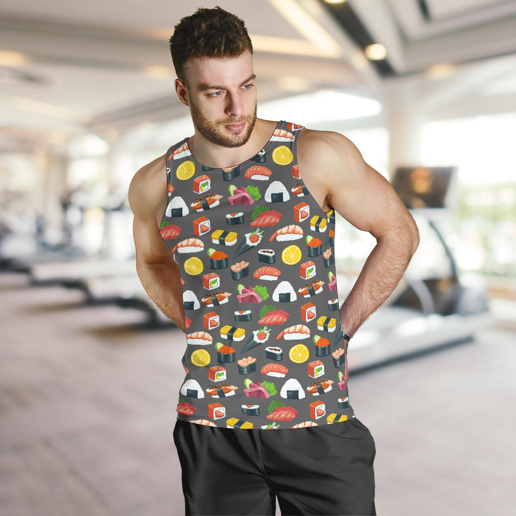 Sushi Pattern Print Men Tank Top