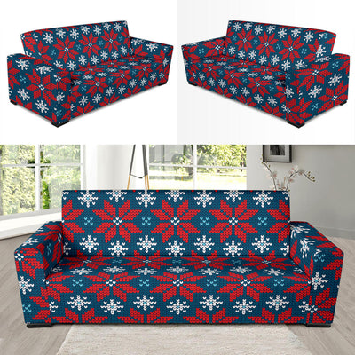 Poinsettia Pattern Print Design A02 Sofa Slipcover