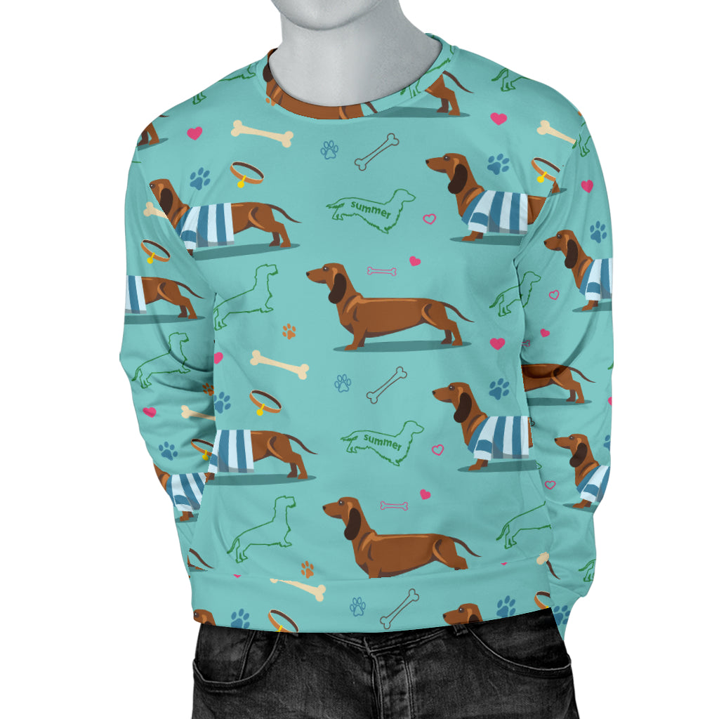 Dachshund Paw Decorative Print Pattern Men Long Sleeve Sweatshirt
