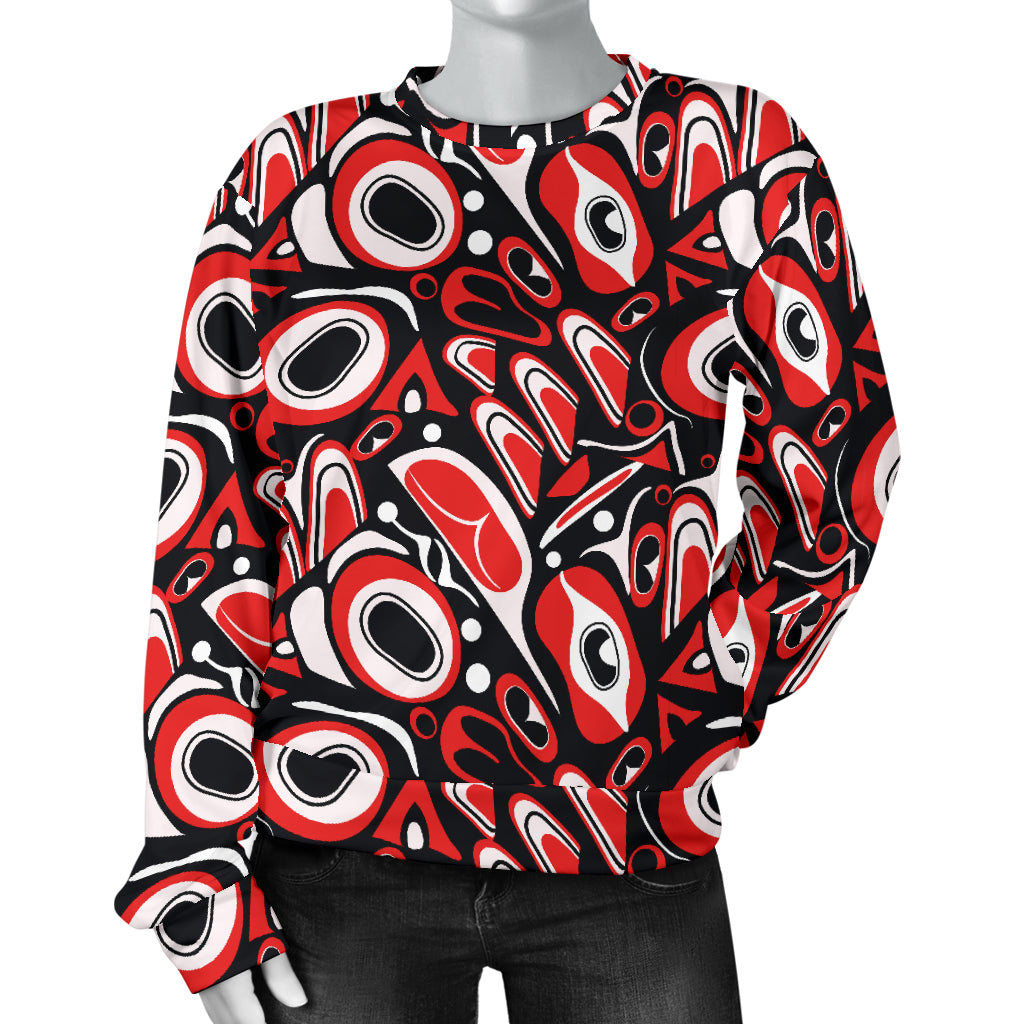 Totem Pole Texture Design Women Long Sleeve Sweatshirt