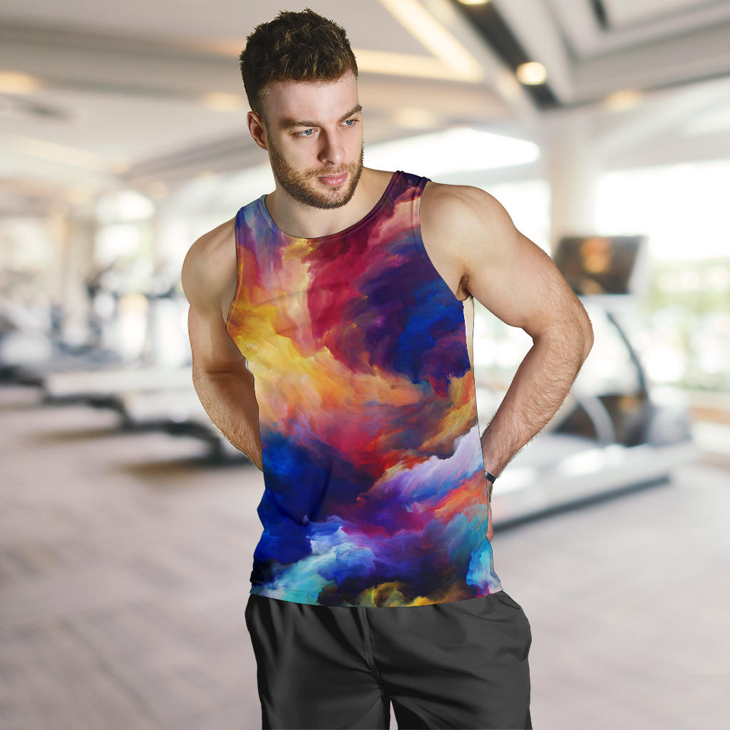 Vortex Twist Swirl Water Color Design Men Tank Top
