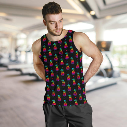 Pineapple Rainbow Dot Print Men Tank Top