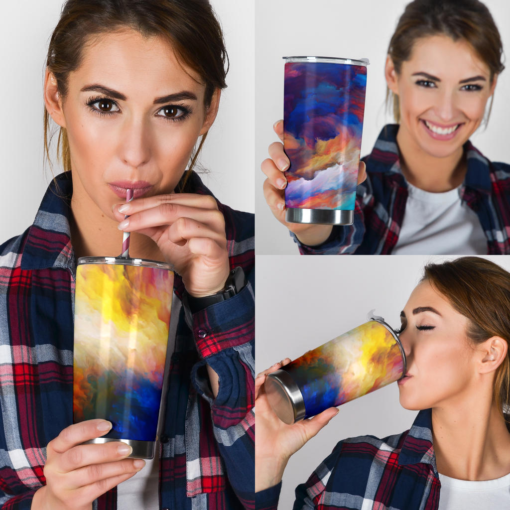 Vortex Twist Swirl Water Color Design Tumbler