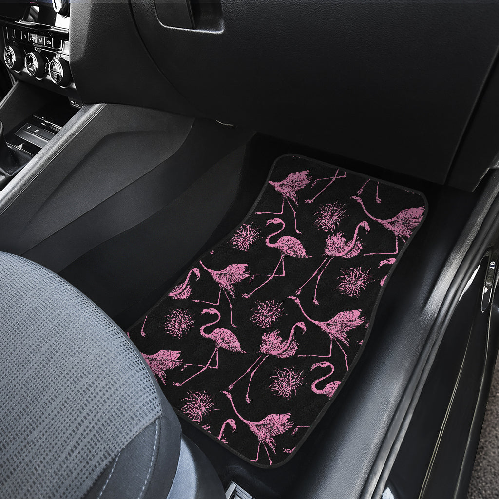 Flamingo Pink Print Pattern Car Floor Mats Front Back