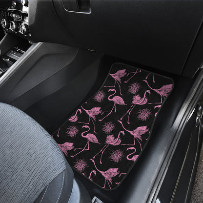 Flamingo Pink Print Pattern Car Floor Mats Front Back