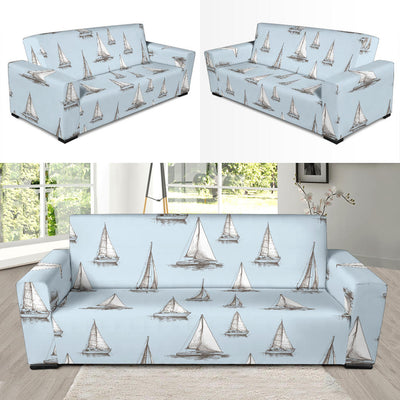 Sailing Ships Pattern Print Design A01 Sofa Slipcover