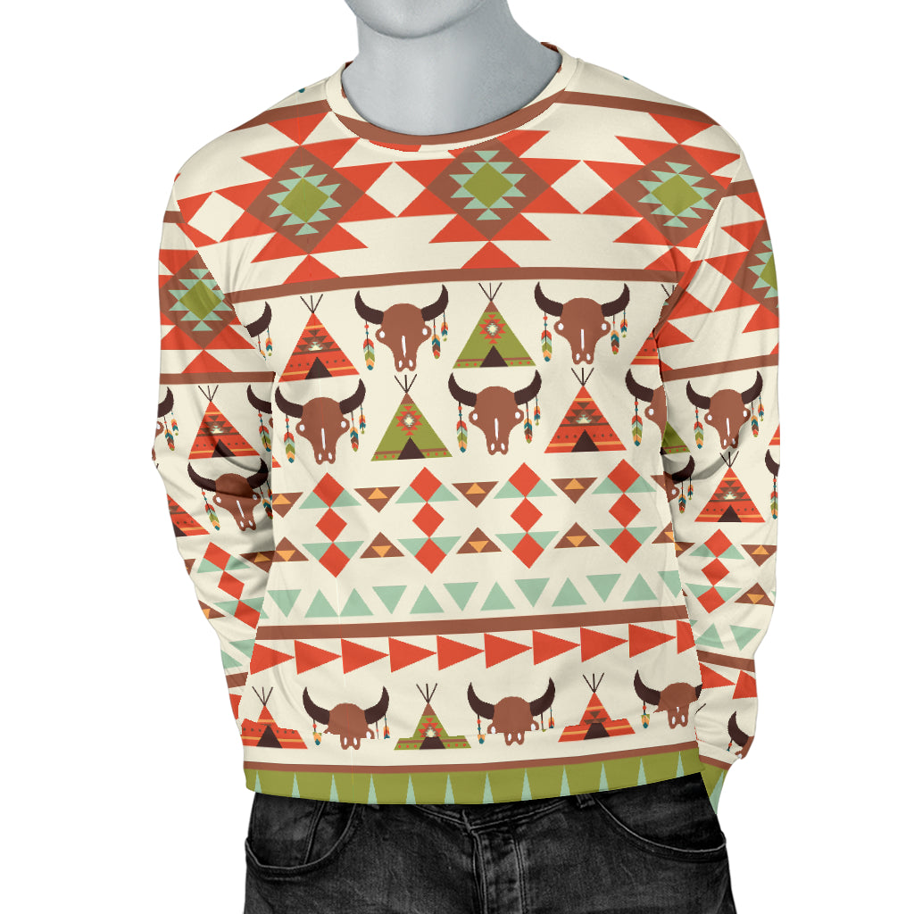 American indian Ethnic Pattern Men Long Sleeve Sweatshirt