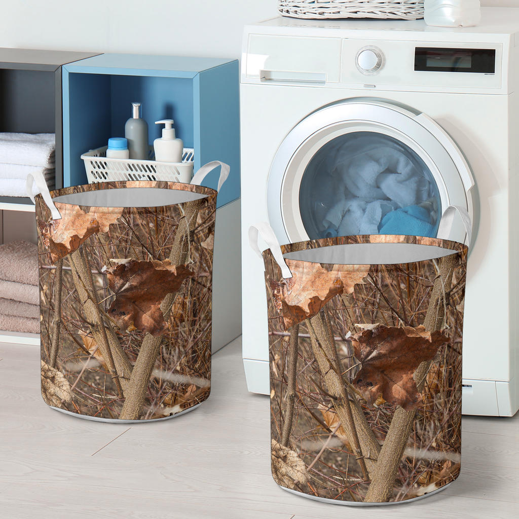 Camo Realistic Tree Forest Autumn Print Laundry Basket