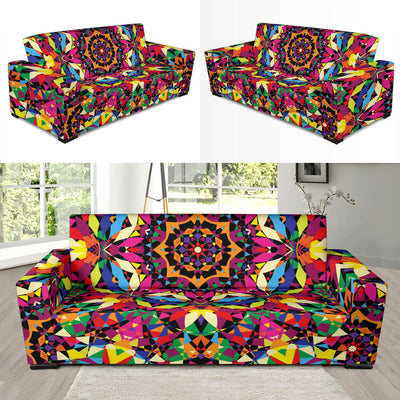 Kaleidoscope Pattern Print Design 02 Sofa Slipcover