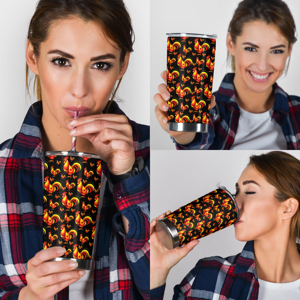 Rooster Print Themed Tumbler