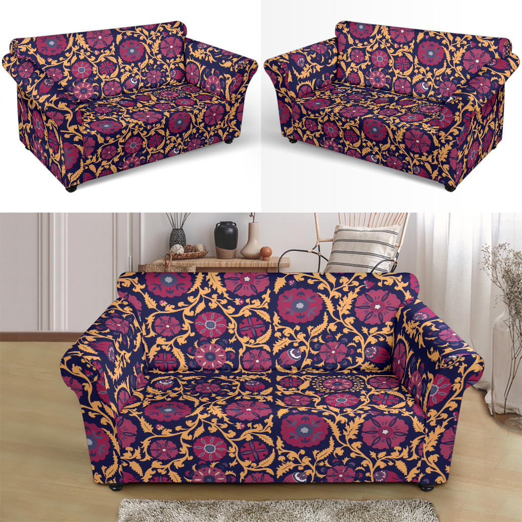 Suzani Print Design LKS303 Loveseat Couch Slipcover