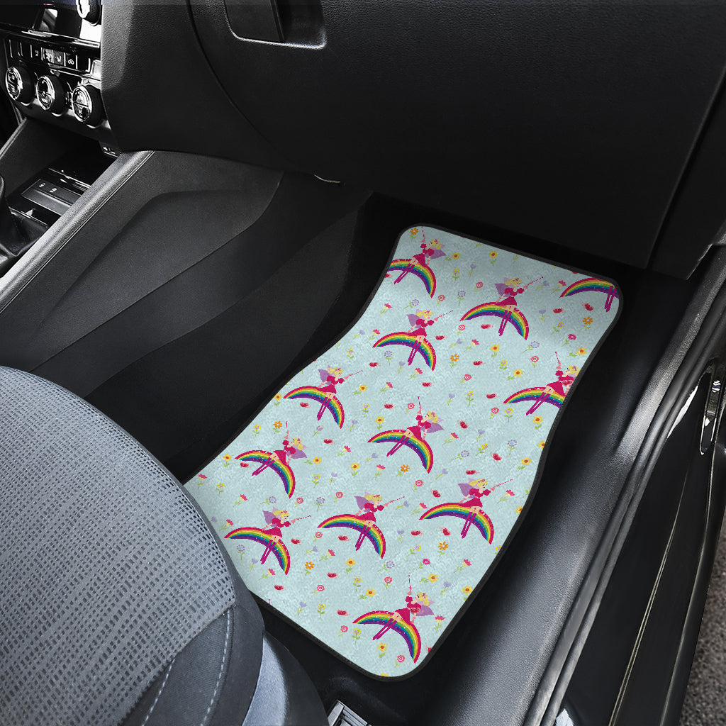 Fairy with Rainbow Print Pattern Car Floor Mats Front Back