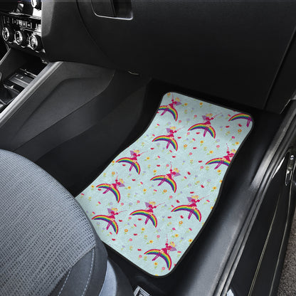 Fairy with Rainbow Print Pattern Car Floor Mats Front Back