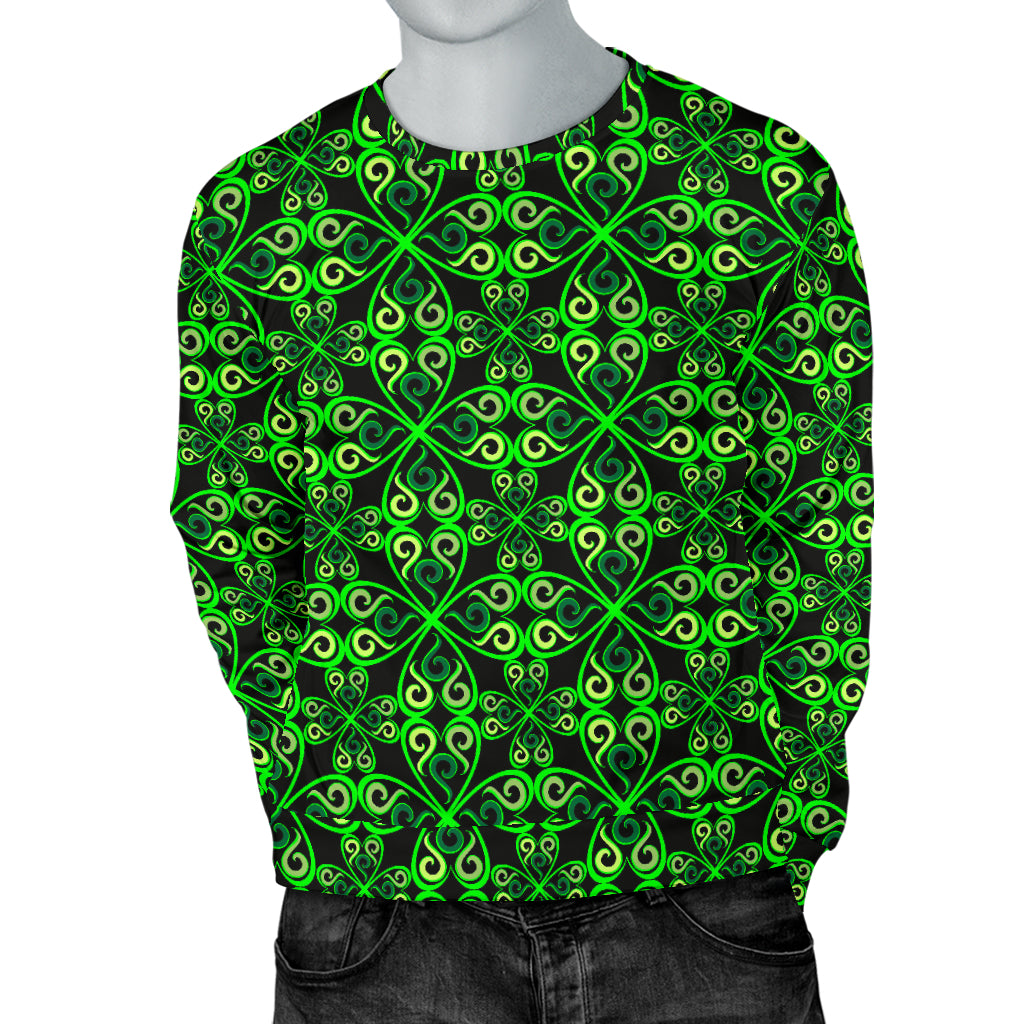 Celtic Green Neon Design Men Long Sleeve Sweatshirt