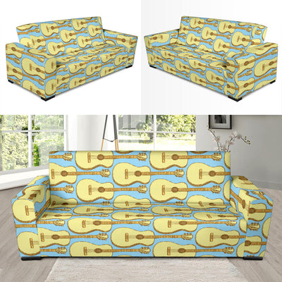 Acoustic Guitar Pattern Print Design 03 Sofa Slipcover