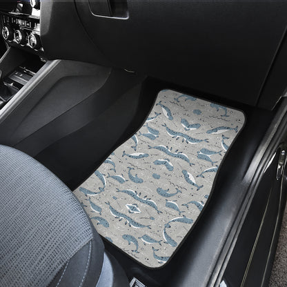 Narwhal Pattern Print Car Floor Mats Front Back