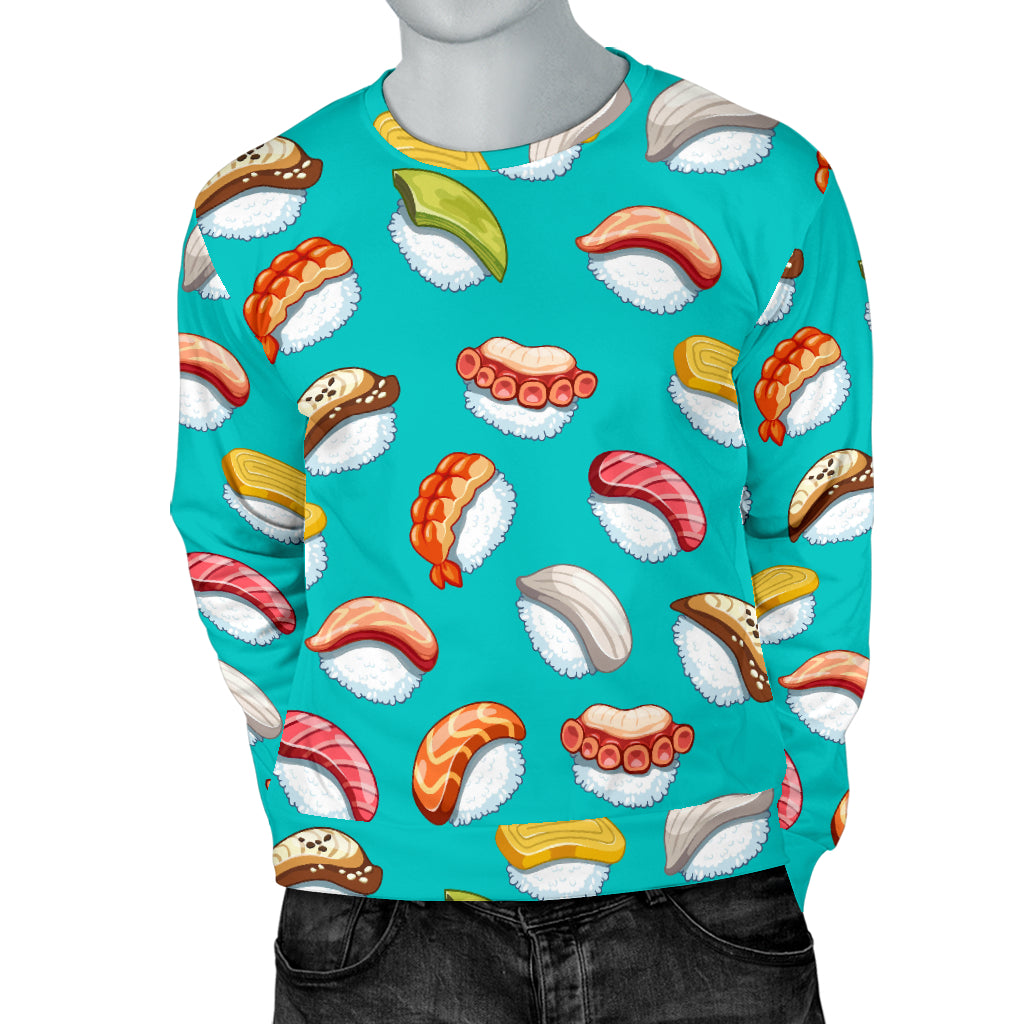 Sushi Themed Print Men Long Sleeve Sweatshirt