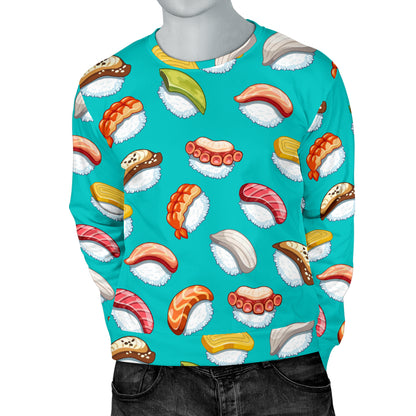 Sushi Themed Print Men Long Sleeve Sweatshirt