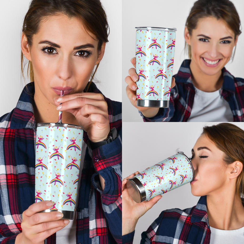 Fairy with Rainbow Print Pattern Tumbler