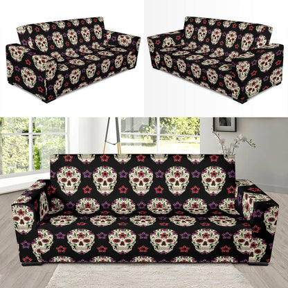 Sugar Skull Print Design LKS304 Sofa Slipcover