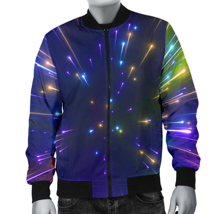Celestial Rainbow Speed Light Men Bomber Jacket