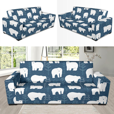 Polar Bear Pattern Print Design A01 Sofa Slipcover