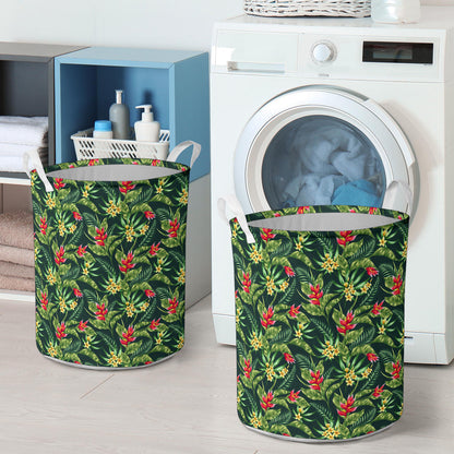 Tropical Folower Red Heliconia Print Laundry Basket