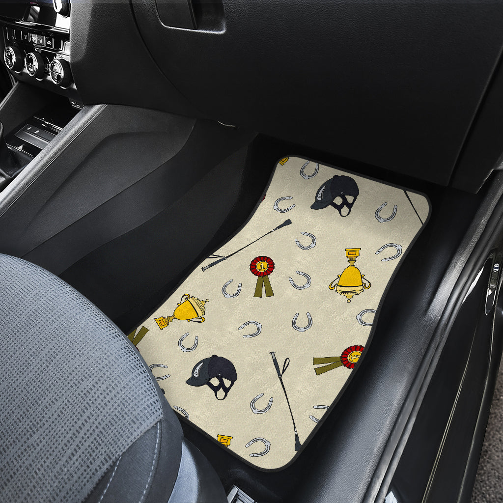Equestrian Horseshoe Equipment Car Floor Mats Front Back