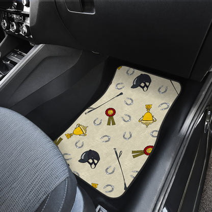 Equestrian Horseshoe Equipment Car Floor Mats Front Back