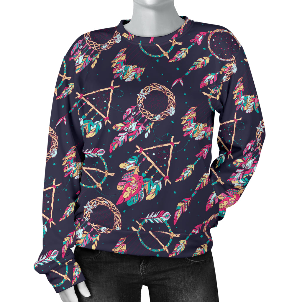 Boho Dream Catcher Colorful Women Long Sleeve Sweatshirt