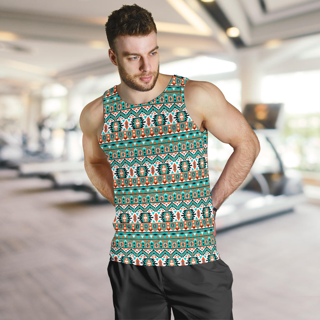 Indian Navajo Ethnic Themed Design Print Men Tank Top