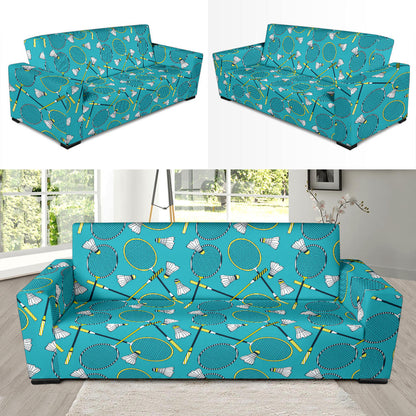 Badminton Pattern Print Design 06 Sofa Slipcover