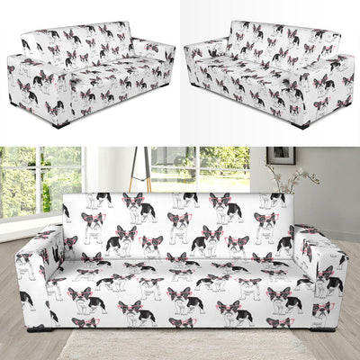 Boston Terrier Pattern Print Design 03 Sofa Slipcover