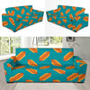 Hot Dog Pattern Print Design 03 Sofa Slipcover