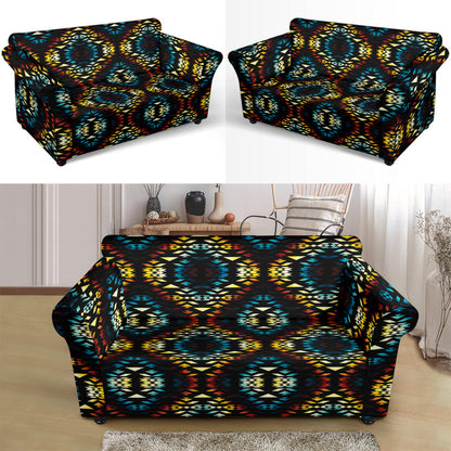 Tribal Pattern Print Design LKS309 Loveseat Couch Slipcover