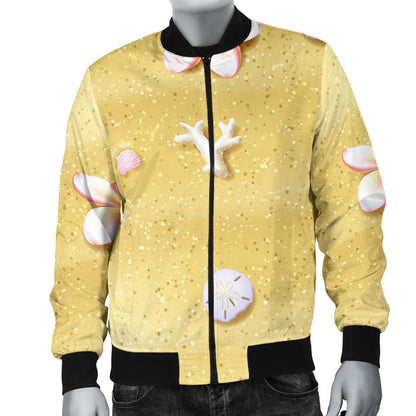 Beach Theme Print Men Bomber Jacket
