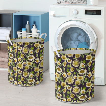 Daisy Vintage Print Pattern Laundry Basket